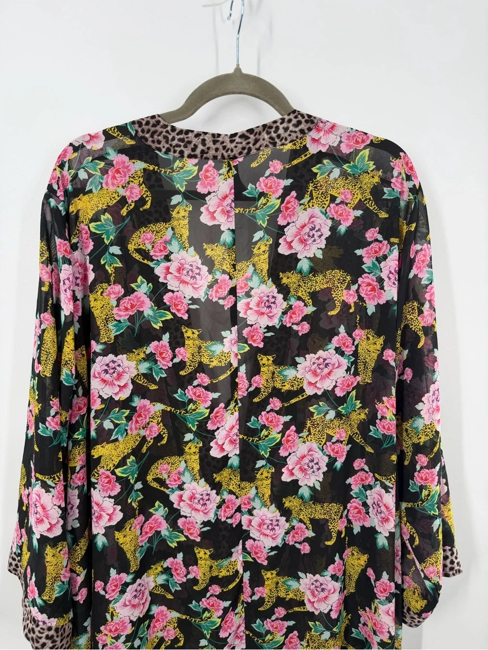 Torrid Cheetah Floral Swim Cover Up Kimono